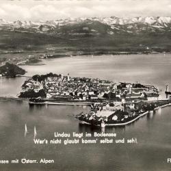 CP Autriche Lindau im Badensee Alpen Flugzeugaufnahme