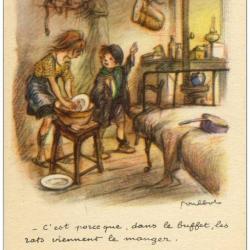 CPA illustr&eacute;e POULBOT Ligue National contre le Taudis