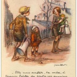 CPA illustr&eacute;e POULBOT Ligue National contre le Taudis