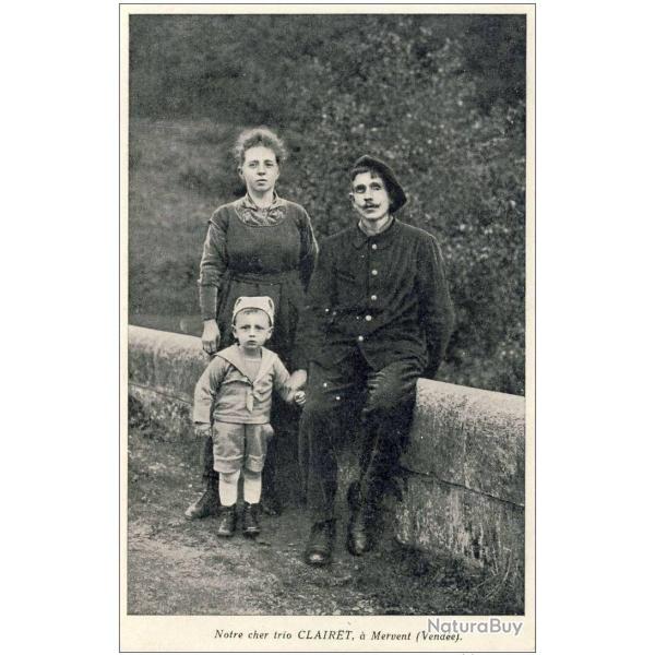 CPA 85 VENDEE MERVENT Trio CLAIRET Soldat Aveugle