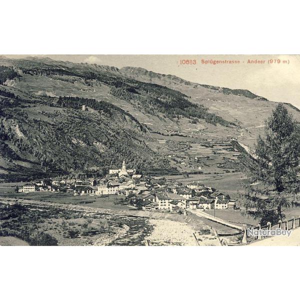 CPA SUISSE GRISONS 10683 Spl�genstrasse Andeer