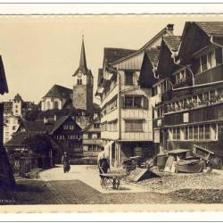 CPA Suisse Argovie Herisau Petite rue village anim&eacute;