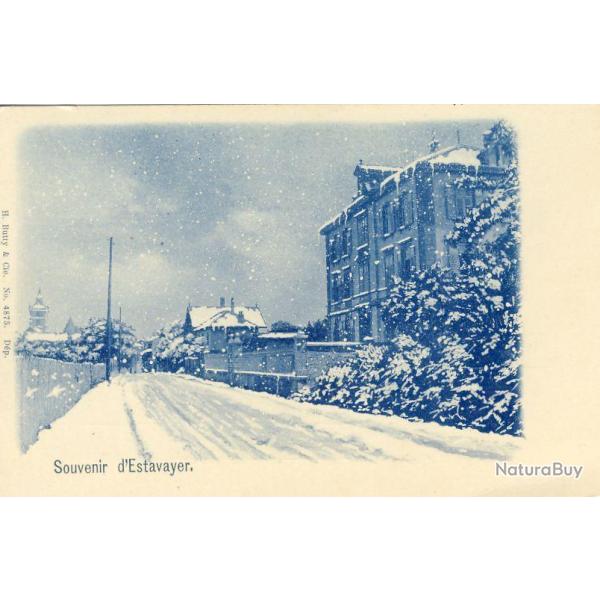 CPA Suisse Fribourg Souvenir d'Estavayer sous la neige