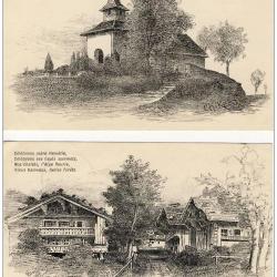 2 CPA illustr&eacute;e Ch. KERN Valeyres-sous-Rances et Veiges-sur-Aigle Suisse