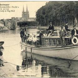 CPA 29 FINISTERE QUIMPER Bateau automobile Terfel