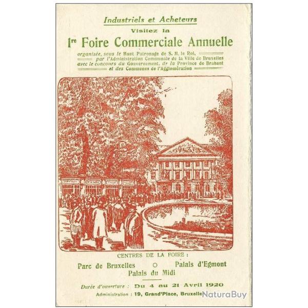 CP Belgique BRUXELLES 1�re Foire Commerciale 1920