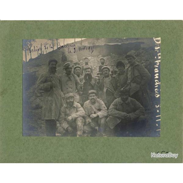 Photographie Ancienne Guerre Rel�ve de la Batterie 1915