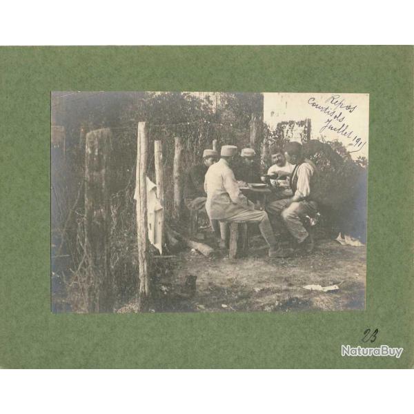 Photographie Ancienne Guerre Salle � manger Courtisols