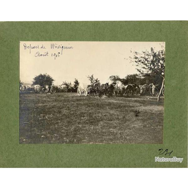 Photographie Ancienne Guerre D�part de Wivignier