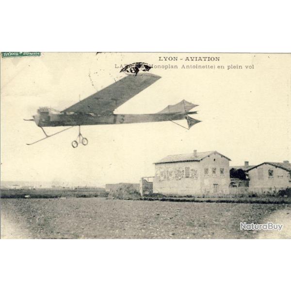 CPA 69 RHONE LYON Aviation LATHAM Monoplan Antoinette en plein vol