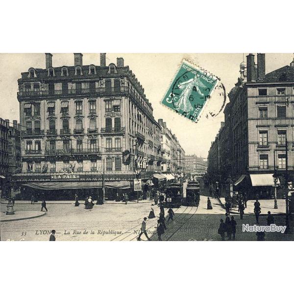 CPA 69 RHONE LYON Caf� Restaurant La Paix anim�