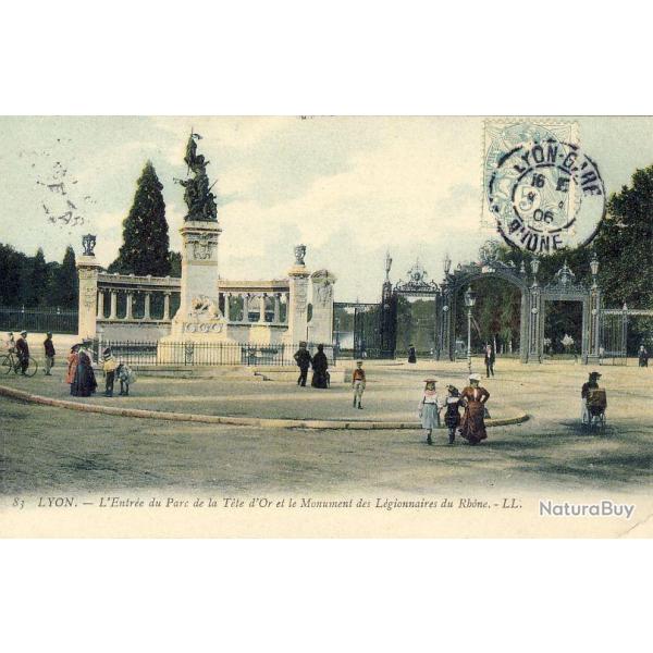 CPA 69 RHONE LYON Entr�e Parc de la T�te d'Or 1906