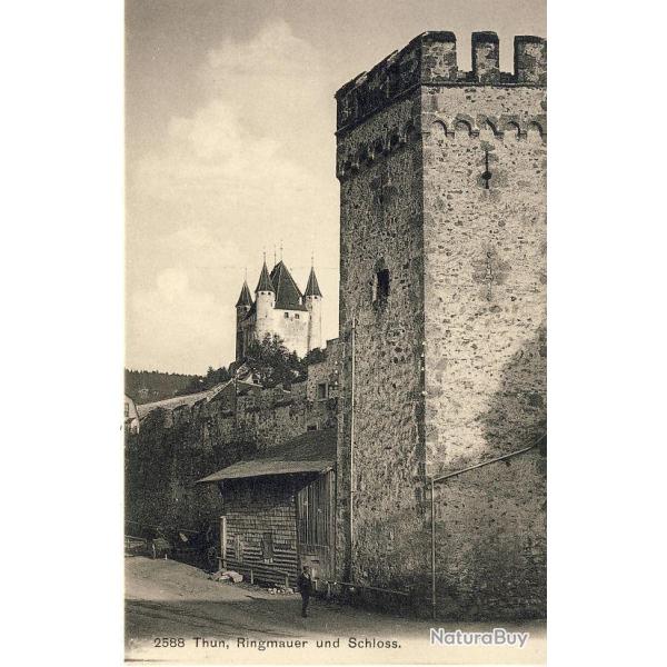 CPA SUISSE BERNE Thun Ringmauer und Schloss
