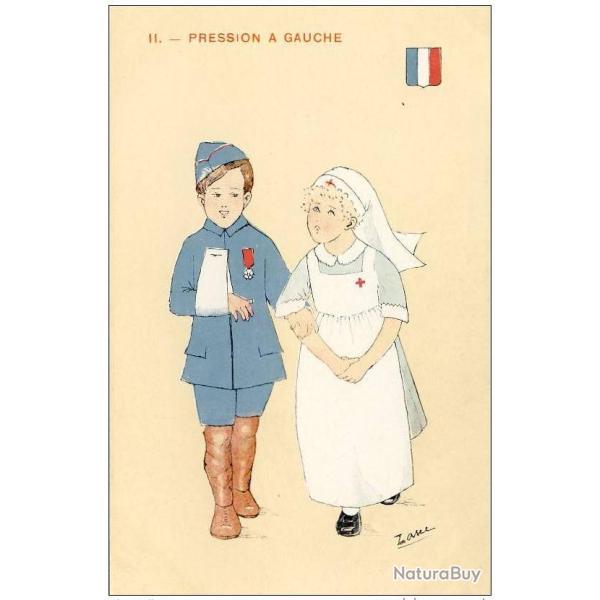 CPA illustr�e ZANE Guerre Infirmi�re Croix rouge Soldat