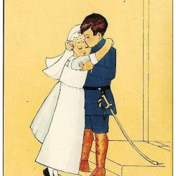 CPA illustr&eacute;e ZANE Guerre Infirmi&egrave;re Croix rouge Soldat