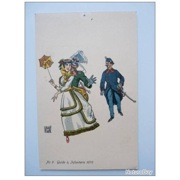 CPA Illustr�e W. de MAY N�9 Guide & Infanterie 1870