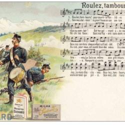 CPA Carte publicitaire Chocolat Suchard chanson