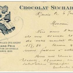 CPA Chocolat SUCHARD Exposition Paris 1900 Cachet