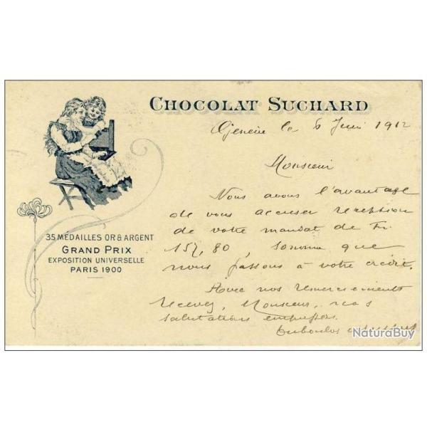 CPA Chocolat SUCHARD Exposition Paris 1900 Cachet