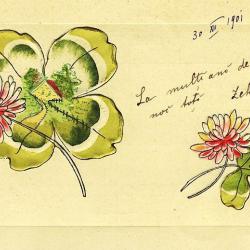 CPA illustr&eacute;e Nouvel an Bonne ann&eacute;e Tr&egrave;fle 4 feuilles