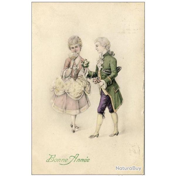 CPA illustr�e Bonne Ann�e Couple Costume 1916 Wien