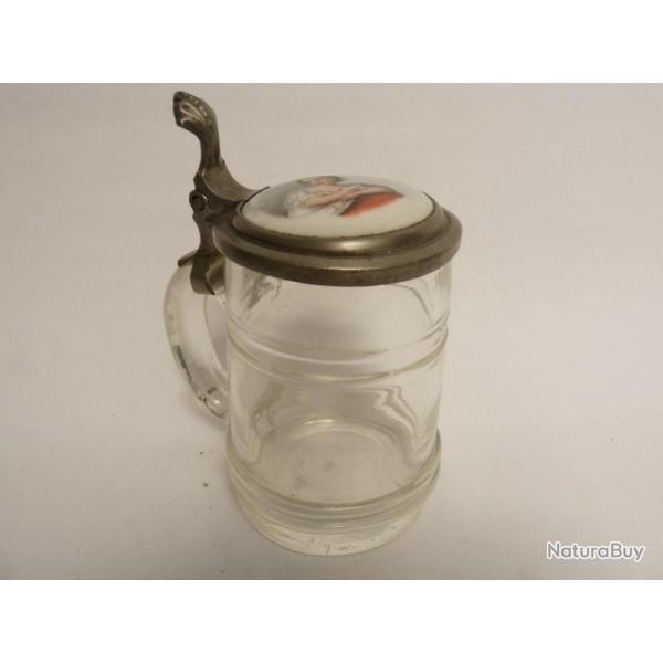 Chope a bi�re porcelaine peinte