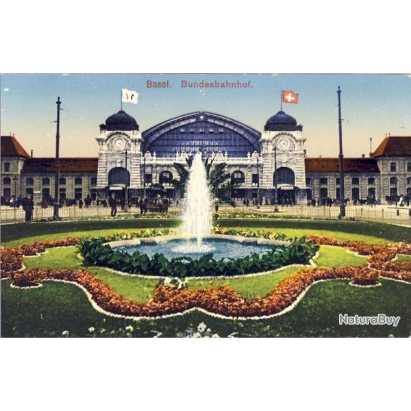 CPA SUISSE BALE Basel Bundesbahnhof La Gare