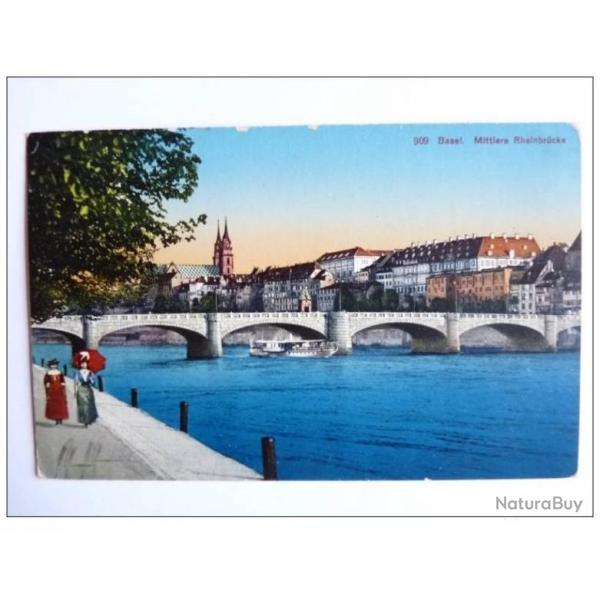 Carte Postale Suisse Basel B�le Mittlere Rheinbr�cke
