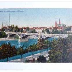 Carte Postale Suisse B&acirc;le Pont de Wettstein Cath&eacute;drale