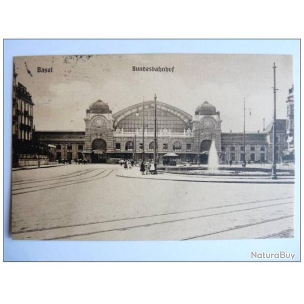 Carte Postale Suisse Basel B�le Bundesbahnhof Gare