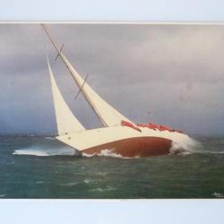 Grande photographie course Voiliers signée ? mer bateau