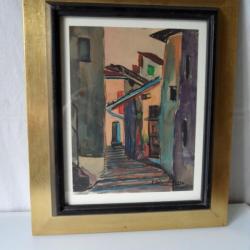 Tableau Peinture Sturzenegger 1950 Village Suisse