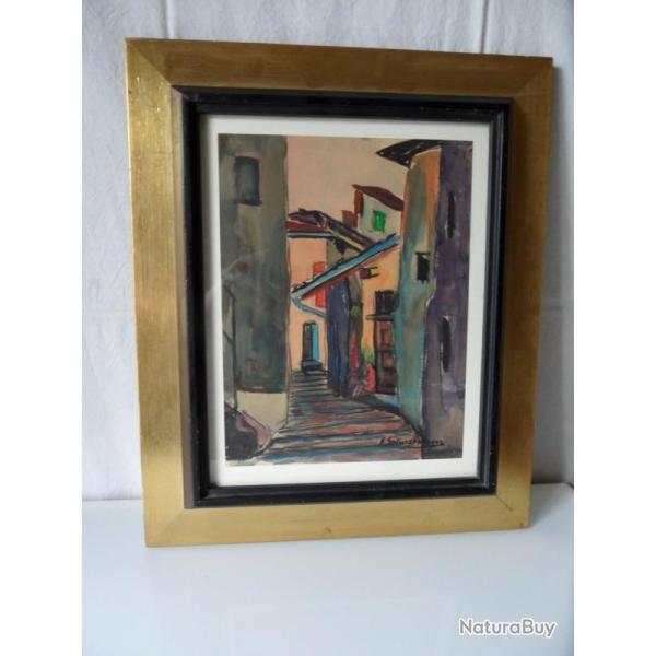 Tableau Peinture Sturzenegger 1950 Village Suisse