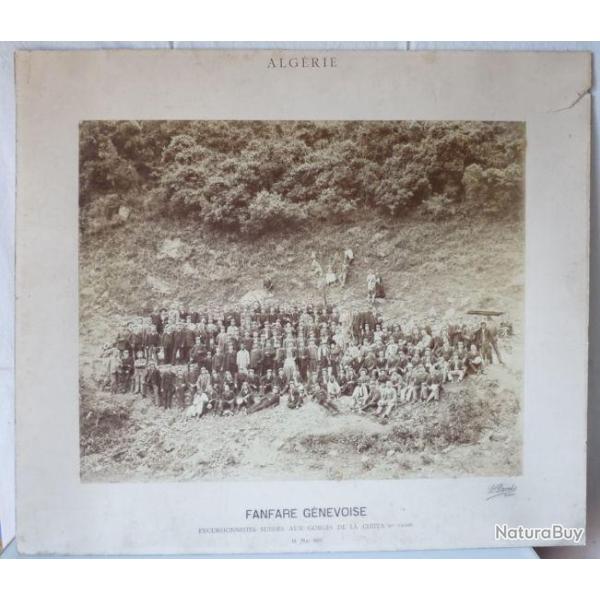 Grande photographie 1893 fanfare Gen�ve Alg�rie