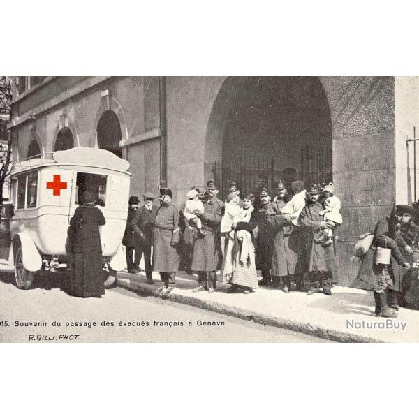 CPA Suisse Gen�ve train bless�s fran�ais Croix Rouge