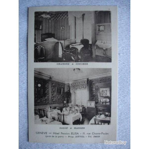 CPA Suisse Gen�ve int�rieur de l�H�tel Pension ELISA