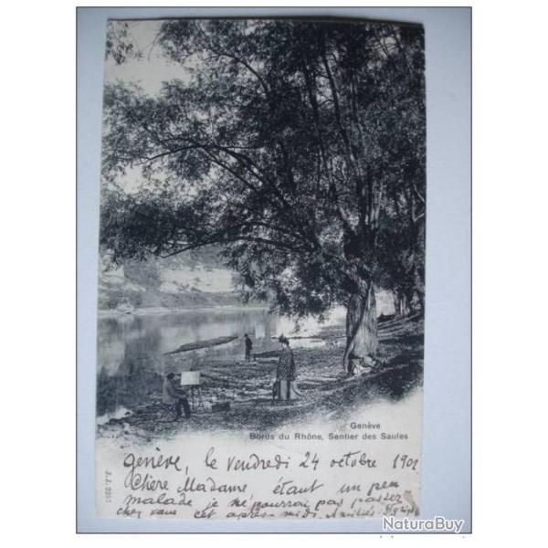 CPA Suisse Gen�ve Bords du Rh�ne Sentier des Saules