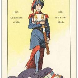 Illustrateur ROUBILLE A. Voeux No&euml;l soldat Le rire rouge