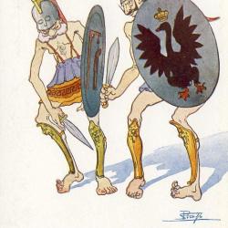 Illustrateur (Italien) Satire Soldat Guerre Chanson Partition