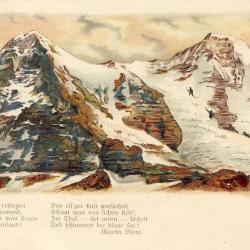 CPA Allemagne Escalade montagne Reflets dor&eacute;s