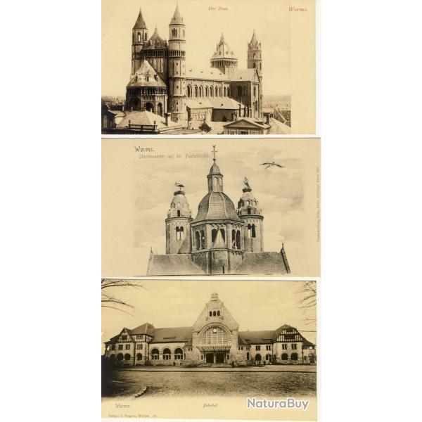 CPA Allemagne Worms La Gare Bahnhof