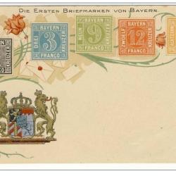 CPA Allemagne Ersten Briefmarken von Bayern