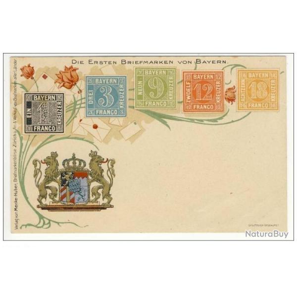 CPA Allemagne Ersten Briefmarken von Bayern