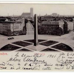 CP photo Allemagne Munich Munchen Karolinenplatz 1901
