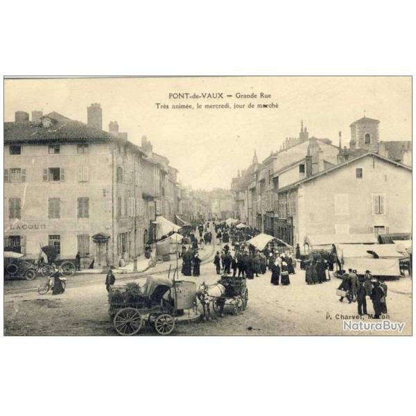 CPA 01 Ain Pont de Vaux - Grande Rue Jour de march�