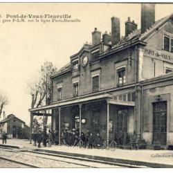 CPA 71 Sa&ocirc;ne et Loire Pont de Vaux Fleurville La Gare