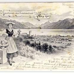 CPA Suisse Vaud Souvenir de l&acute;Exposition VEVEY 1901