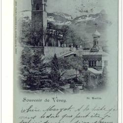 CPA Suisse Vaud Souvenir de Vevey - St Martin
