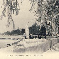 CPA Suisse Gen&egrave;ve Bise Glaciale - Le Port Noir anim&eacute;