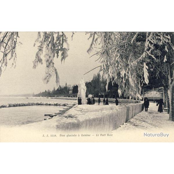CPA Suisse Gen�ve Bise Glaciale - Le Port Noir anim�